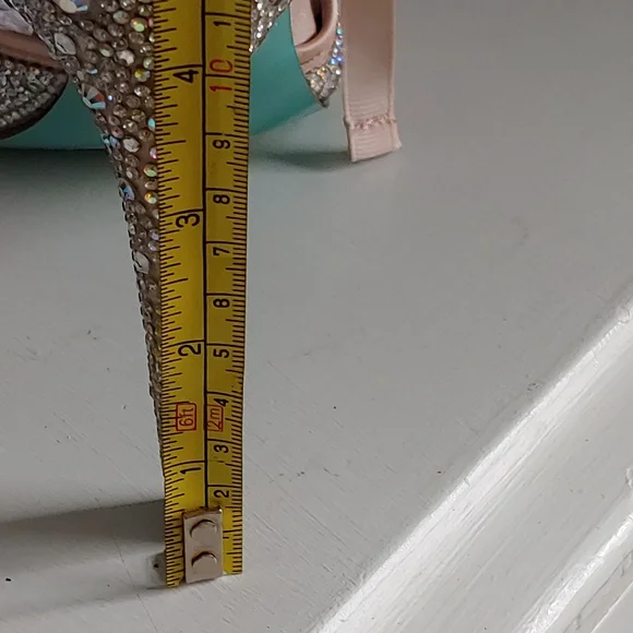 Blue by Betsey Johnson Pink and Silver Rhinestone Heels - Picture 4 of 6